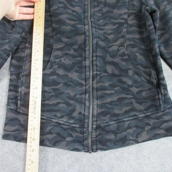 Lululemon Women's Scuba Fleece Hoodie Jacket Full Zip Camo Size 8 Deep Coal 662 - Picture 13 of 15